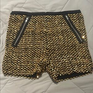 Forever 21 Gold Sequin Shorts